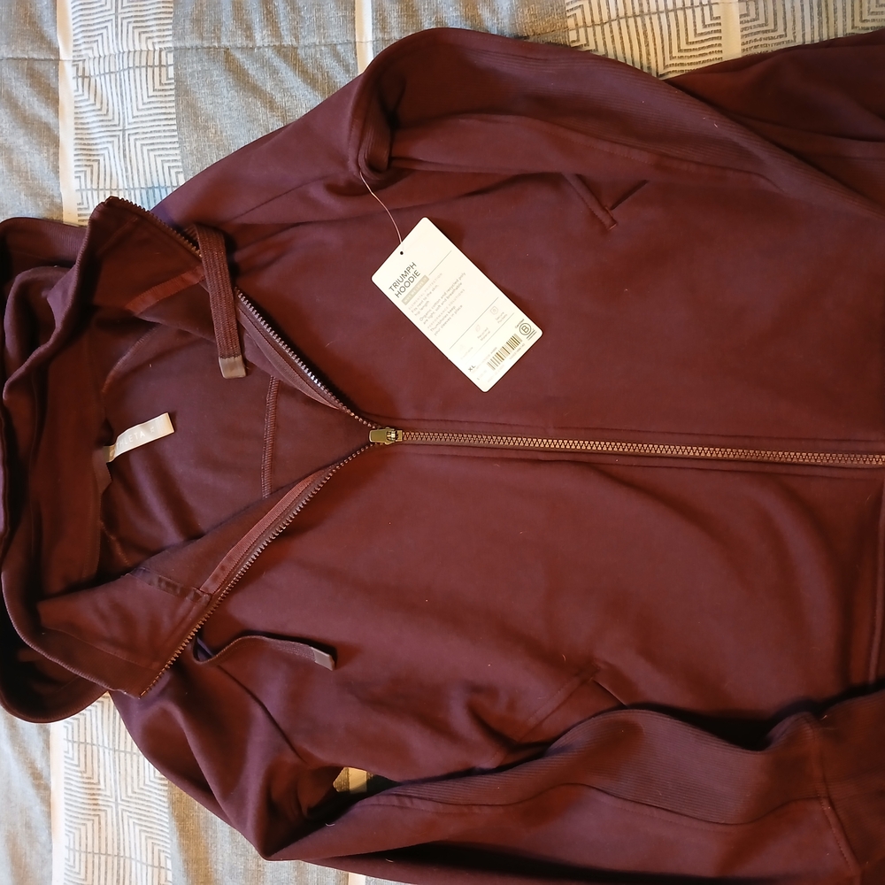 Athleta Maroon Hooded Triumph Sweatshirt